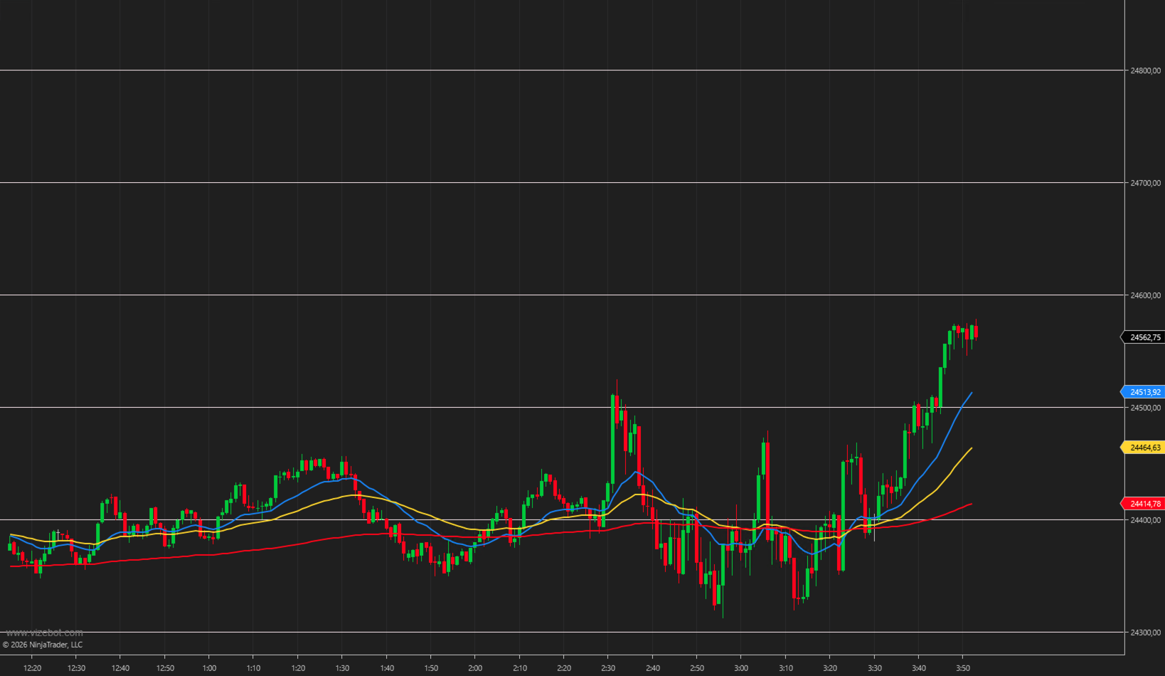 Indicador VizeBotEMAs para NinjaTrader 8 - preview