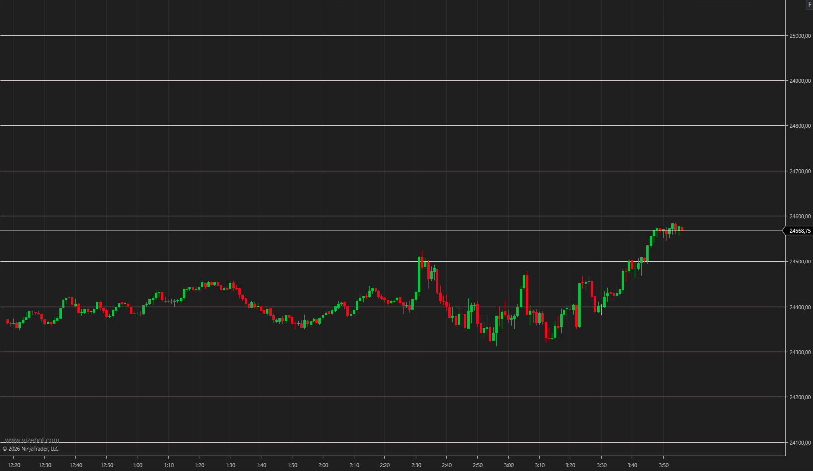 Indicador VizeBotPriceLine para NinjaTrader 8 - preview